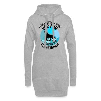 Wolf Wölfe Wolfsrudel - Hoodie-Kleid - Grau meliert - Vorne