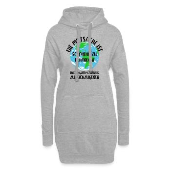 Naturschutz Klima Naturschützer Meer - Hoodie-Kleid - Grau meliert - Vorne