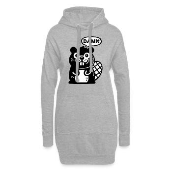 Verdammter Biber - Hoodie-Kleid - Grau meliert - Vorne
