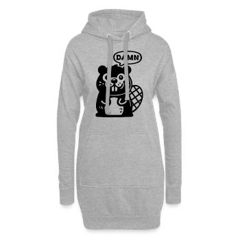 Verdammter Biber - Hoodie-Kleid - Grau meliert - Vorne
