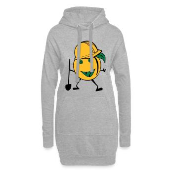 travailleur de la construction d'orange - Sweat-shirt à capuche long Femme - gris chiné - Devant
