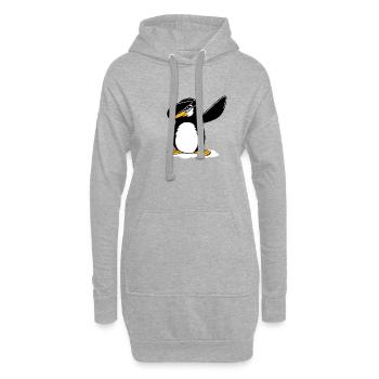 Dabbing Pinguin Funny Dance Geschenk - Hoodie-Kleid - Grau meliert - Vorne