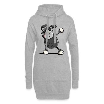 Trendy Schwarzes Dab Dance Schaf - Dabbing Tiere - Hoodie-Kleid - Grau meliert - Vorne