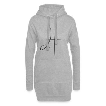 La terre - Sweat-shirt à capuche long Femme - gris chiné - Devant