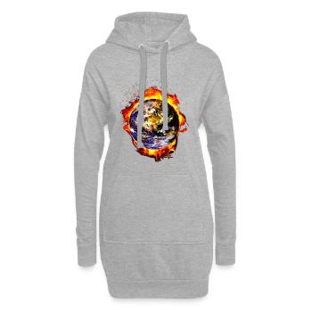 Brennende Erde - Hoodie-Kleid - Grau meliert - Vorne