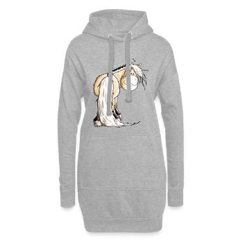 Goldiger Norweger - Fjordpferd - Hoodie-Kleid - Grau meliert - Vorne