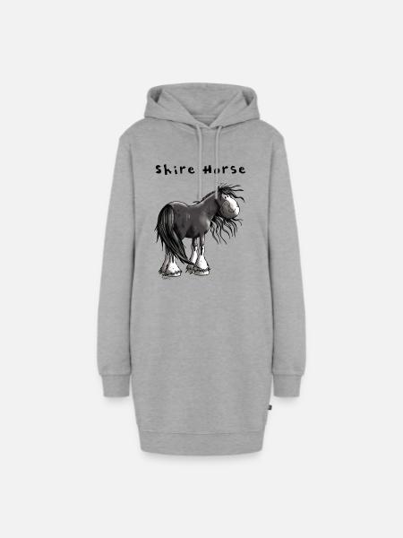 Süßes Shire Horse - Hoodie-Kleid - Grau meliert