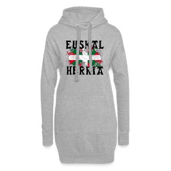 Euskal Herria - Pays Basque 86 - Sweat-shirt à capuche long Femme - gris chiné - Devant