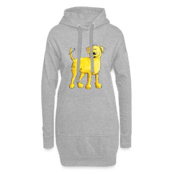 Happy Blonde Labrador Retriever chien - Sweat-shirt à capuche long Femme - gris chiné - Devant