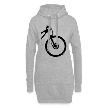 VTT front - Sweat-shirt à capuche long Femme - gris chiné - Devant