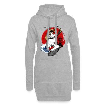Hip-Hop Samurai - Hoodie-Kleid - Grau meliert - Vorne