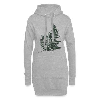 Coquille d’escargot de fougère Feuille de fougère Automne - Sweat-shirt à capuche long Femme - gris chiné - Devant