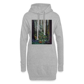 Verzauberter Wald Sonnenstrahlen Illustration - Hoodie-Kleid - Grau meliert - Vorne