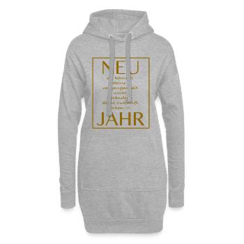New Jahr deine Zukunft Jahr - Spruch - Hoodie-Kleid - Grau meliert - Vorne
