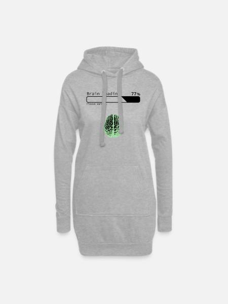 Brain Loading - Hoodie Dress - heather grey