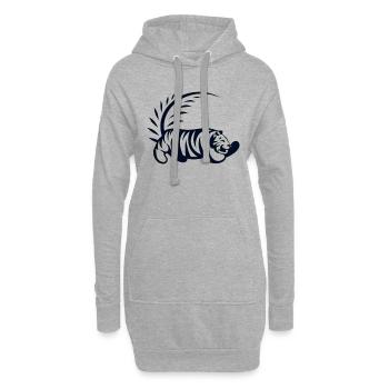 Tigre minimaliste en forme géométrique - Sweat-shirt à capuche long Femme - gris chiné - Devant