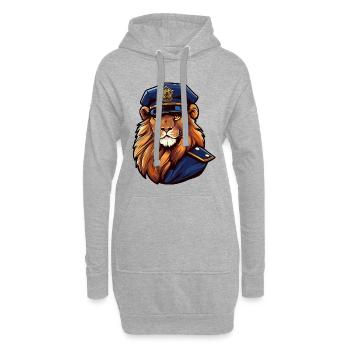 Lionne de la police - Sweat-shirt à capuche long Femme - gris chiné - Devant