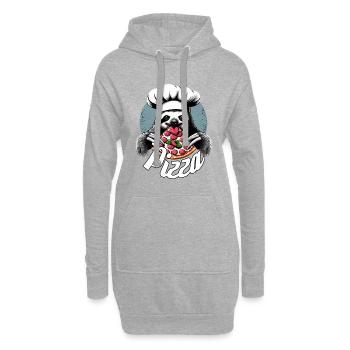 Pizza lecker Faultier Geschenk - Hoodie-Kleid - Grau meliert - Vorne