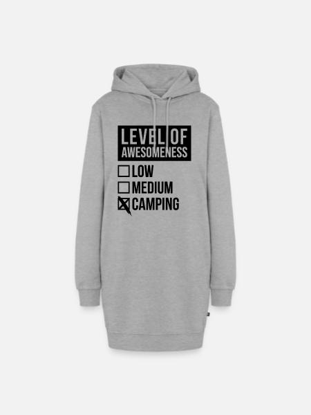 Camping Camping Camping - Hoodie-Kleid - Grau meliert