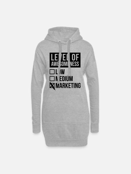 Marketing Marketing Marketing - Hoodie-Kleid - Grau meliert