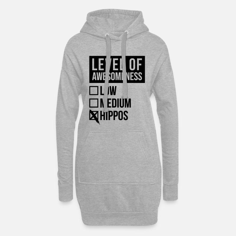 Nilpferd - Hoodie-Kleid - Grau meliert