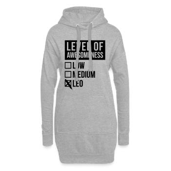 Löwe - Hoodie-Kleid - Grau meliert - Vorne
