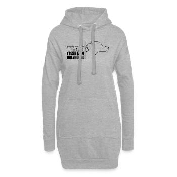 TEAM Italian Greyhound Hunde Hund Wilsigns - Hoodie-Kleid - Grau meliert - Vorne