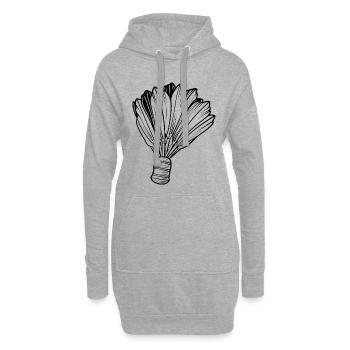 Croquis de badminton - Sweat-shirt à capuche long Femme - gris chiné - Devant