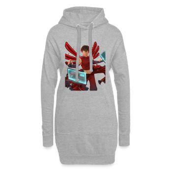 Cyberpunk - Sweat-shirt à capuche long Femme - gris chiné - Devant