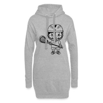 Lacrosse Junge Cartoon - Hoodie-Kleid - Grau meliert - Vorne