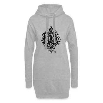Lettering Art F word - Hoodie-Kleid - Grau meliert - Vorne