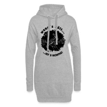 Si ça tient, c’est bien ! - Sweat-shirt à capuche long Femme - gris chiné - Devant