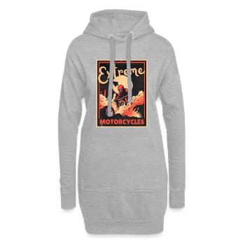 Design Moto Extréme en Plein Air - Sweat-shirt à capuche long Femme - gris chiné - Devant