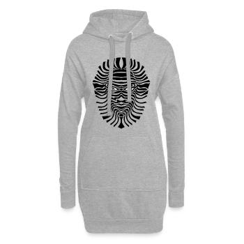 psy-chic psychedlic sixties good voodoo mask - Hoodie-Kleid - Grau meliert - Vorne
