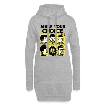 Choix de la coiffure - Sweat-shirt à capuche long Femme - gris chiné - Devant