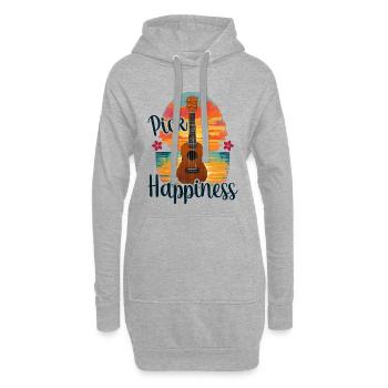 Pick Happiness! Ukulele Sunset - Hoodie-Kleid - Grau meliert - Vorne