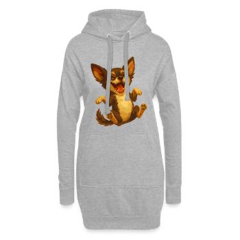 Chihuahua rieur dessin animé chien - Sweat-shirt à capuche long Femme - gris chiné - Devant