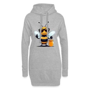 Lunettes de soleil Bee avec pot de miel - Sweat-shirt à capuche long Femme - gris chiné - Devant