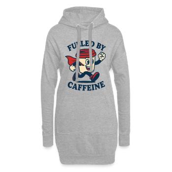 Angetrieben von Caffeine Hero - Hoodie-Kleid - Grau meliert - Vorne