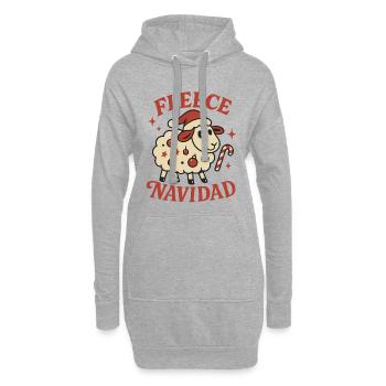 Lustiges Weihnachtsgeschenk Fleece Navidad - Hoodie-Kleid - Grau meliert - Vorne