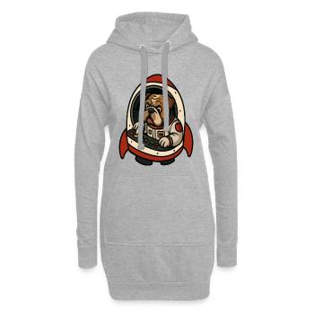 Bulldog Pilote de l’espace - Sweat-shirt à capuche long Femme - gris chiné - Devant