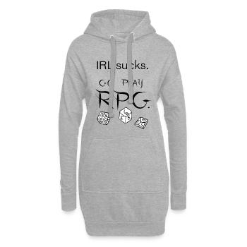 Im echten Leben ist es schrecklich, spiel RPG (schwarz) - Hoodie-Kleid - Grau meliert - Vorne