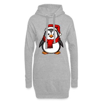 Pinguine Weihnachten - Hoodie-Kleid - Grau meliert - Vorne