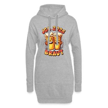 JGA 2026 Braut Bier Alkohol Saufen Party Lustig - Hoodie-Kleid - Grau meliert - Vorne