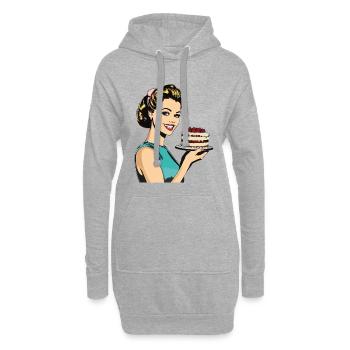 Cuisson Gâteau Cuisson Reine Cuisson Fée Boulanger Pop Art - Sweat-shirt à capuche long Femme - gris chiné - Devant