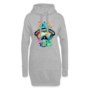 Lunettes de plongée Dive Buddy - Sweat-shirt à capuche long Femme - gris chiné - Devant