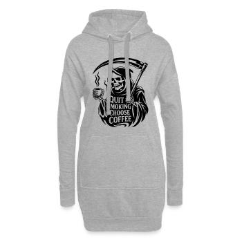 Quit Smoking Choose Coffee – Dark Humor - Hoodie-Kleid - Grau meliert - Vorne