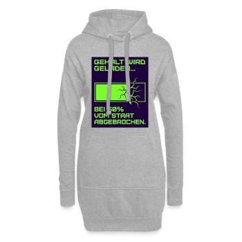 Salaire de charge - Sweat-shirt à capuche long Femme - gris chiné - Devant