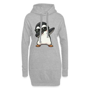 Dabbing Pinguin - Hoodie-Kleid - Grau meliert - Vorne