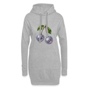 Disco Cherry - Sweat-shirt à capuche long Femme - gris chiné - Devant